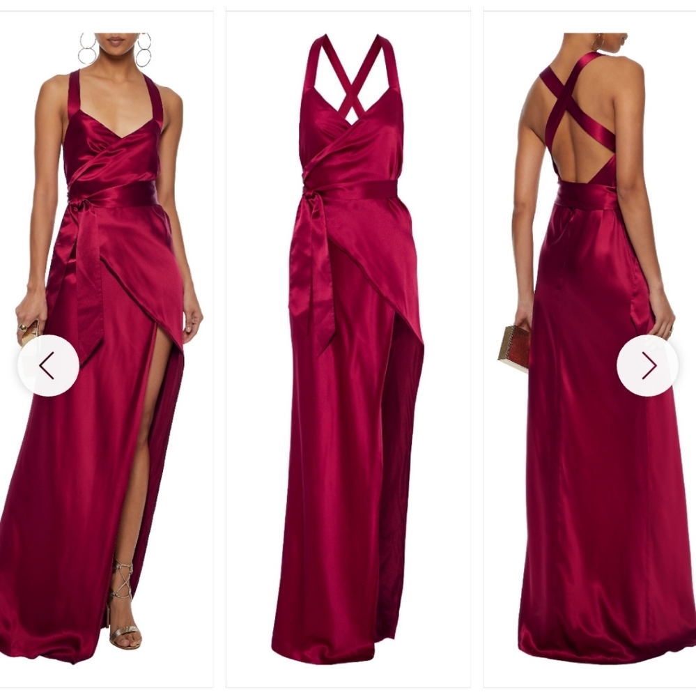 Michelle Mason silk dress size 8 color red